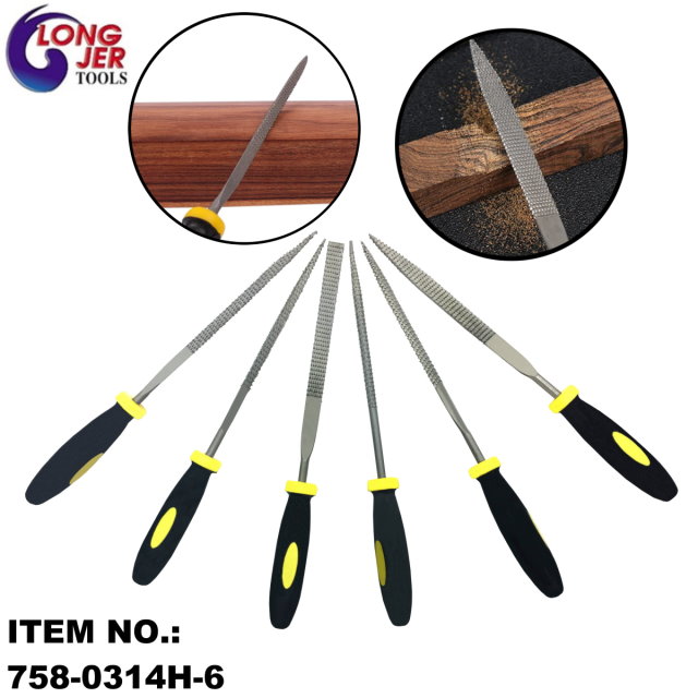 6PCS 3x140mm NEEDLE RASP SET WITH HANDLE FOR WOODWORKING TOOLS